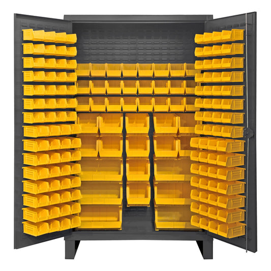 Centerline Dynamics Durham Speciality Cabinets Yellow Durham Cabinet, 12 Gauge, 162 Bins, 48 x 24 x 78