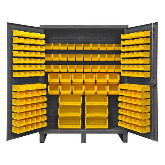 Centerline Dynamics Durham Speciality Cabinets Yellow Durham Cabinet, 12 Gauge, 198 Bins, 60 x 24 x 78