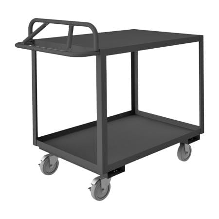 Centerline Dynamics Durham Steel Shelf Carts Durham Stock Cart, 2 Shelves, Ergonomic Handle, 24-1/4 x 42-1/4 x 40-7/8