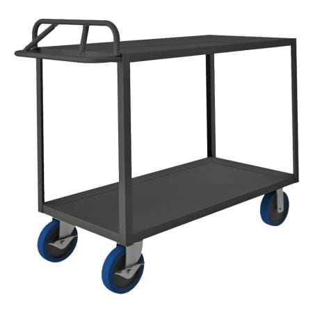 Centerline Dynamics Durham Steel Shelf Carts Durham Stock Cart, 2 Shelves, Ergonomic Handle, 24-1/4 x 42-1/4 x 47-3/4