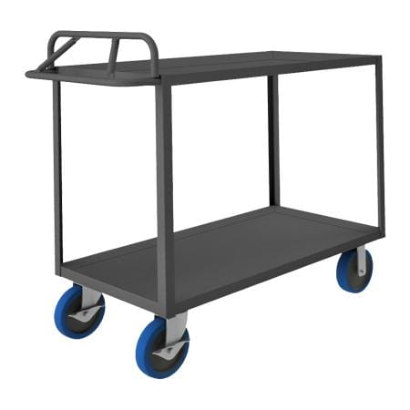 Centerline Dynamics Durham Steel Shelf Carts Durham Stock Cart, 2 Shelves, Ergonomic Handle, 24-1/4 x 54-1/4 x 40-3/4