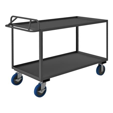 Centerline Dynamics Durham Steel Shelf Carts Durham Stock Cart, 2 Shelves, Ergonomic Handle, 30-1/4 x 66-1/4 x 47-3/4