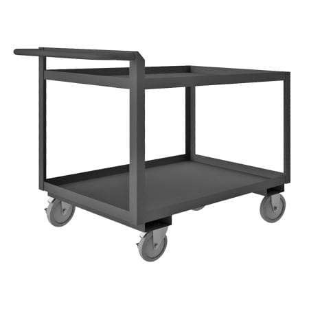 Centerline Dynamics Durham Steel Shelf Carts Durham Stock Cart, 2 Shelves, Raised Handle, 24-1/4 x 36-1/4 x 36