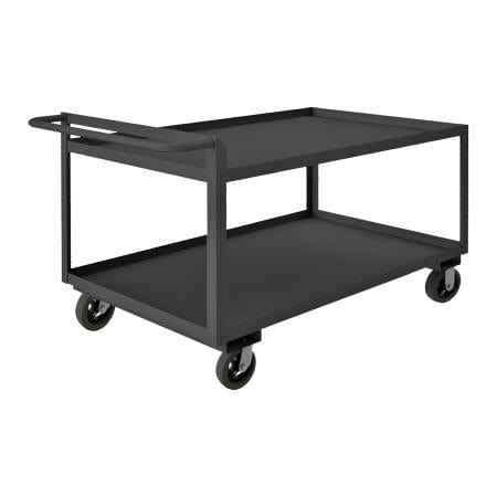 Centerline Dynamics Durham Steel Shelf Carts Durham Stock Cart, 2 Shelves, Raised Handle, 24-1/4 x 42-1/4 x 36