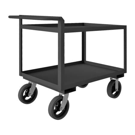 Centerline Dynamics Durham Steel Shelf Carts Durham Stock Cart, 2 Shelves, Raised Handle, 24-1/4 x 42-1/4 x 36