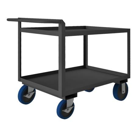 Centerline Dynamics Durham Steel Shelf Carts Durham Stock Cart, 2 Shelves, Raised Handle, 24-1/4 x 42-1/4 x 36