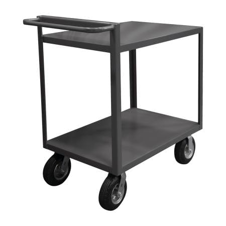 Centerline Dynamics Durham Steel Shelf Carts Durham Stock Cart, 2 Shelves, Raised Handle, 24-1/4 x 42-1/4 x 36-5/16