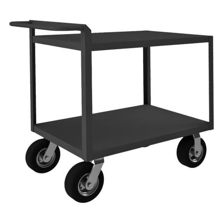 Centerline Dynamics Durham Steel Shelf Carts Durham Stock Cart, 2 Shelves, Raised Handle, 24-1/4 x 42-1/4 x 37-7/8