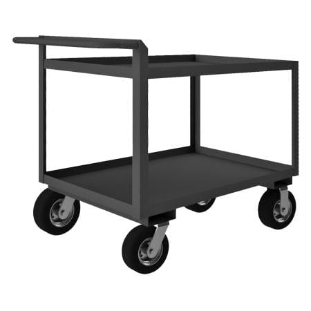 Centerline Dynamics Durham Steel Shelf Carts Durham Stock Cart, 2 Shelves, Raised Handle, 24-1/4 x 42-1/4 x 37-7/8