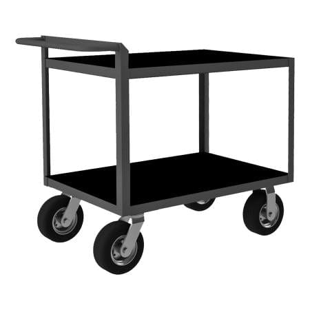 Centerline Dynamics Durham Steel Shelf Carts Durham Stock Cart, 2 Shelves, Raised Handle, 24-1/4 x 42-1/4 x 37-7/8