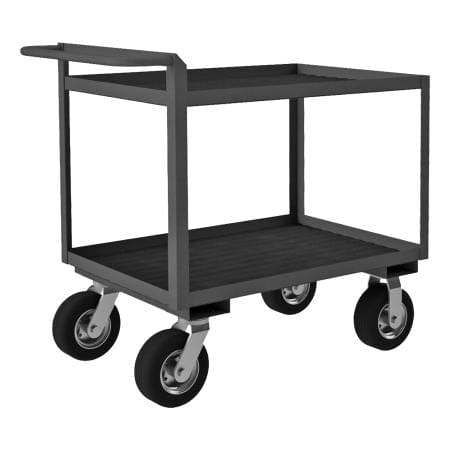 Centerline Dynamics Durham Steel Shelf Carts Durham Stock Cart, 2 Shelves, Raised Handle, 24-1/4 x 42-1/4 x 37-7/8