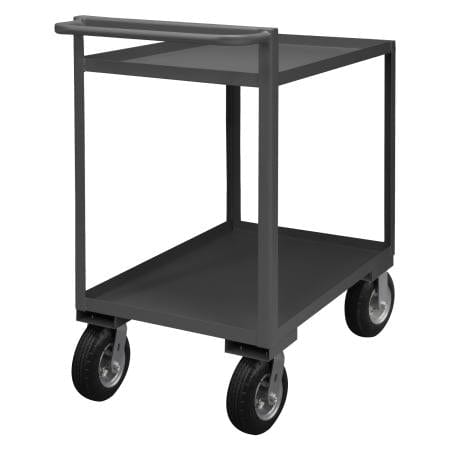 Centerline Dynamics Durham Steel Shelf Carts Durham Stock Cart, 2 Shelves, Raised Handle, 24-1/4 x 42-1/4 x 45-1/4