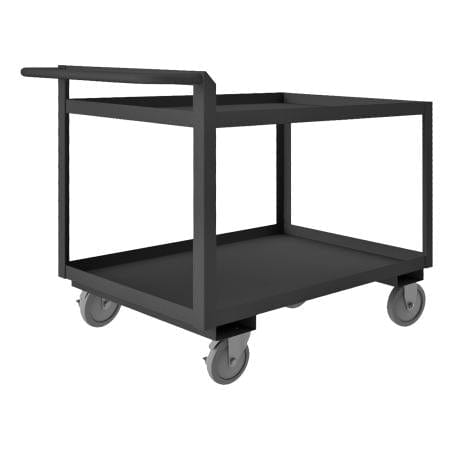 Centerline Dynamics Durham Steel Shelf Carts Durham Stock Cart, 2 Shelves, Raised Handle, 24-1/4 x 66-1/4 x 36