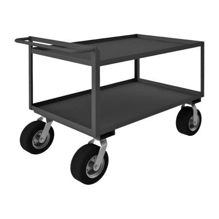 Centerline Dynamics Durham Steel Shelf Carts Durham Stock Cart, 2 Shelves, Raised Handle, 30-1/4 x 54-1/4 x 38-1/4