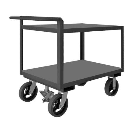 Centerline Dynamics Durham Steel Shelf Carts Durham Stock Cart, 2 Shelves, Raised Handle, Floor Lock, 24-1/4 x 42-1/4 x 36