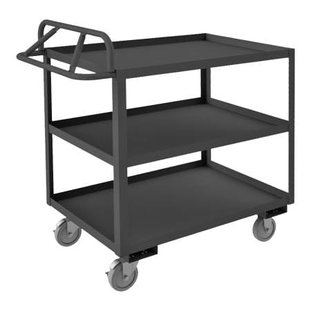 Centerline Dynamics Durham Steel Shelf Carts Durham Stock Cart, 3 Shelves, Ergonomic Handle, 30-1/4 x 54-1/4 x 40-7/8