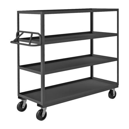 Centerline Dynamics Durham Steel Shelf Carts Durham Stock Cart, 4 Shelves, Ergonomic Handle, 24-1/4 x 66-1/4 x 60