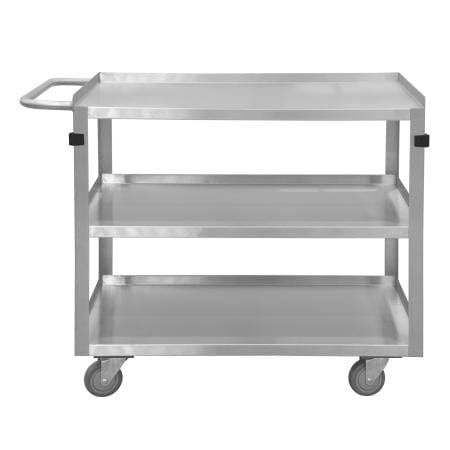 Centerline Dynamics Durham Stock Carts 16-3/4 x 36-7/16 x 34 Durham Stainless Steel Stock Cart, 3 Shelves