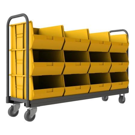 Centerline Dynamics Durham Tub Racks Durham Tub Rack, 12 Yellow Bins, Push Handle