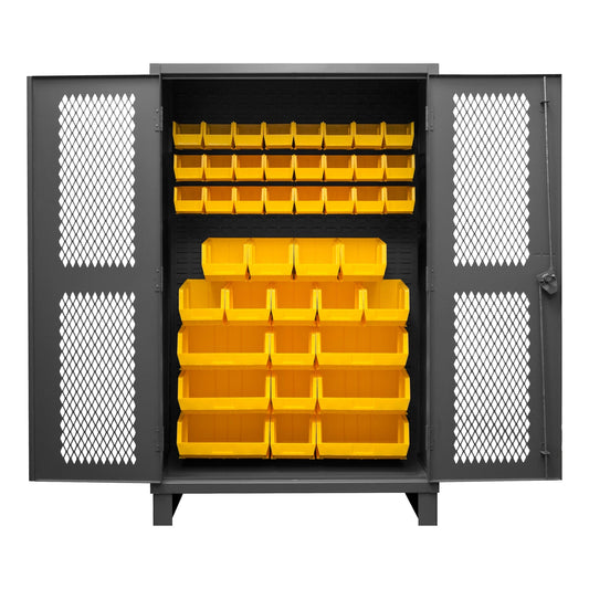 Centerline Dynamics Durham Ventilated Cabinets Yellow Durham Ventilated Cabinet, 12 Gauge, 42 Bins, 48 x 24 x 78