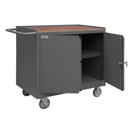 Centerline Dynamics Durham Work Stations and Work Benches Durham Mobile Bench Cabinet, 1 Shelf, 2 Doors, Hard Board Top