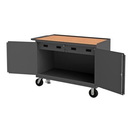 Centerline Dynamics Durham Work Stations and Work Benches Durham Mobile Bench Cabinet, 2 Drawers, Hard Board Top