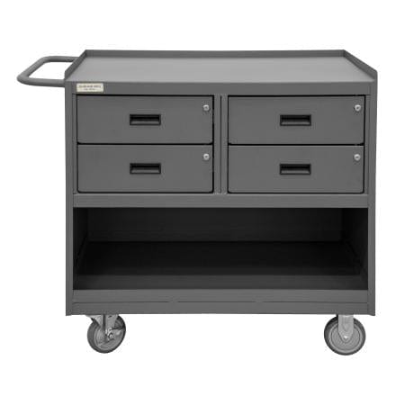 Centerline Dynamics Durham Work Stations and Work Benches Durham Mobile Bench Cabinet, 4 Drawers, No Doors, Steel Top