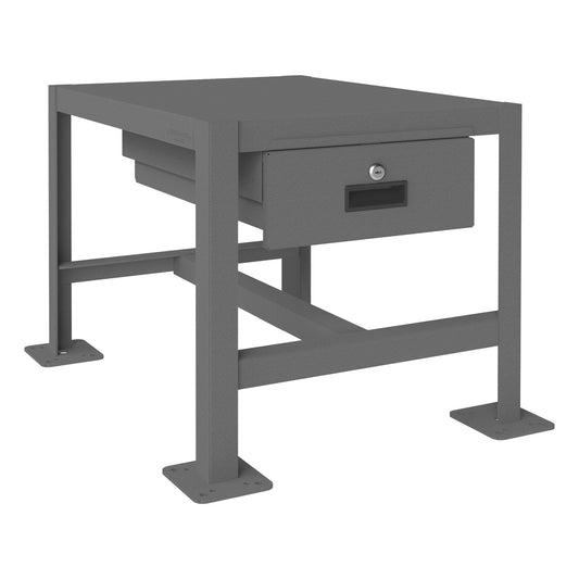 Centerline Dynamics Durham Workbenches 20-3/4 x 27-1/4 x 18-3/16 Durham MT Workbench, 18 x 24, Top Shelf Only with Drawer, 14 Gauge Steel, 2000 lbs. Capacity, Textured Powder Paint, Gray