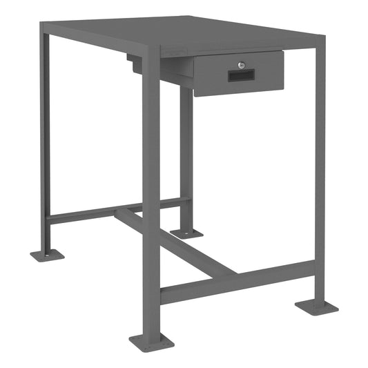 Centerline Dynamics Durham Workbenches 26-3/4 x 39-1/4 x 36-3/16 Durham MT Workbench, 24 x 36, Top Shelf Only with Drawer, 14 Gauge Steel, 2000 lbs. Capacity, Textured Powder Paint, Gray