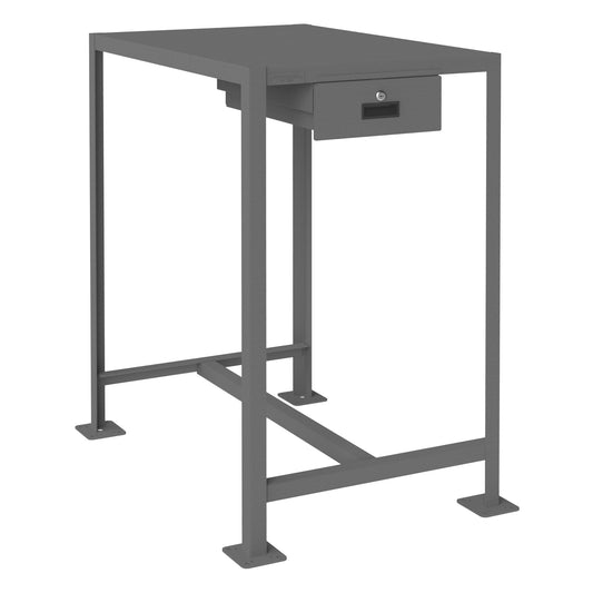 Centerline Dynamics Durham Workbenches 26-3/4 x 39-1/4 x 42-3/16 Durham MT Workbench, 24 x 36, Top Shelf Only with Drawer, 14 Gauge Steel, 2000 lbs. Capacity, Textured Powder Paint, Gray