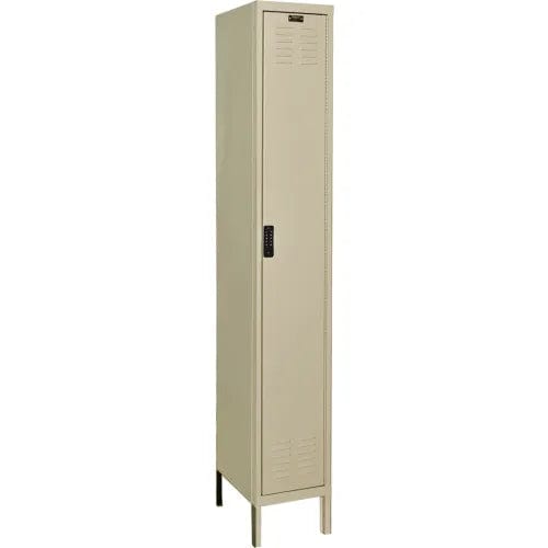 Centerline Dynamics Electronic Access Lockers Tan / Assembled Hallowell DigiTech 1-Tier 1 Door Electronic Access Locker, 12"W x 12"D x 78"H