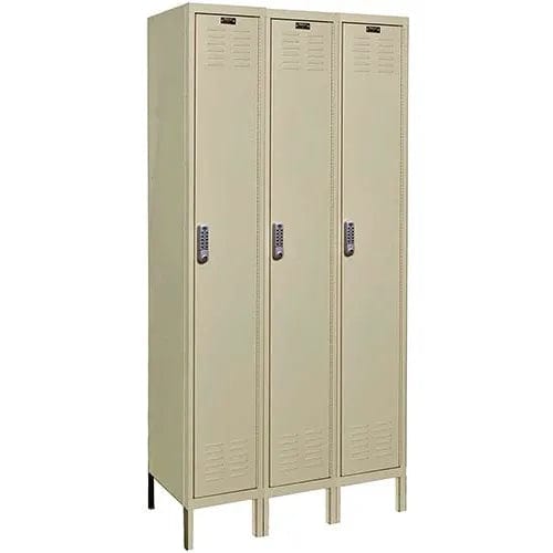 Centerline Dynamics Electronic Access Lockers Tan / Assembled Hallowell DigiTech 1-Tier 3 Door Electronic Access Locker, 36"W x 12"D x 78"H