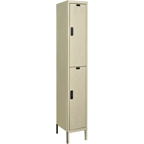 Centerline Dynamics Electronic Access Lockers Tan / Assembled Hallowell DigiTech 2-Tier 2 Door Electronic Access Locker, 12"W x 12"D x 78"H