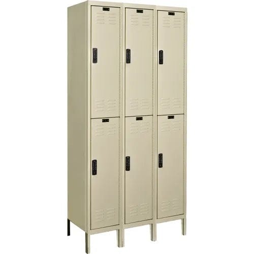 Centerline Dynamics Electronic Access Lockers Tan / Assembled Hallowell DigiTech 2-Tier 6 Door Electronic Access Locker, 36"W x 12"D x 78"H