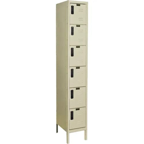 Centerline Dynamics Electronic Access Lockers Tan / Assembled Hallowell DigiTech 6-Tier 6 Door Electronic Access Locker, 12"W x 12"D x 78"H