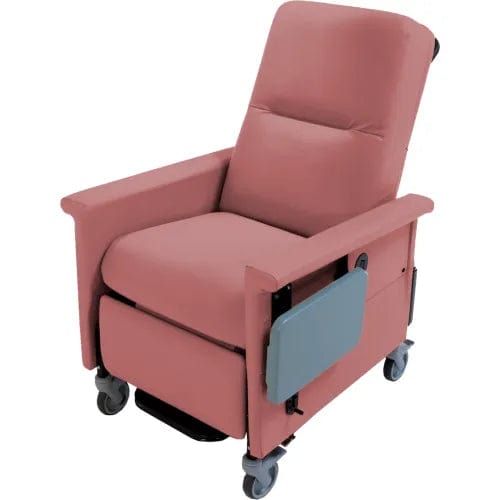 Centerline Dynamics Exam & Treatment Chairs Cranberry Medical Recliner with Swing Arms and Infinite Recline, Push Bar & Side Table