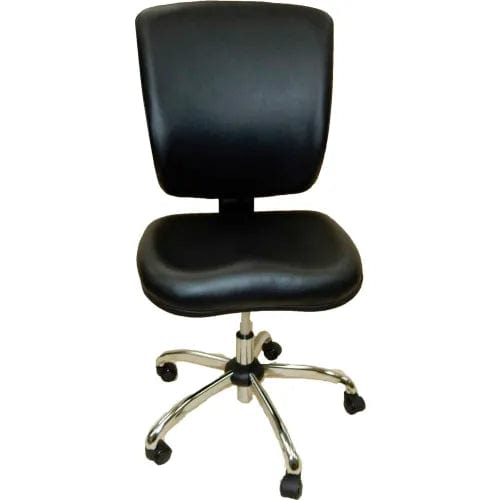 Centerline Dynamics Exam & Treatment Chairs Dental Lab Chair with Vinyl Seat and Backrest, Black