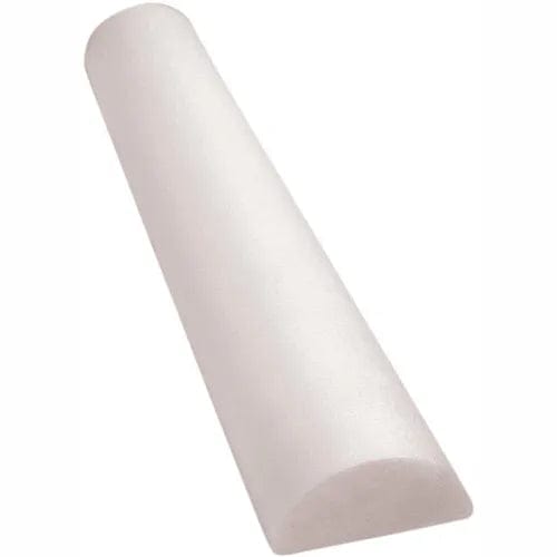 Centerline Dynamics Exercise & Fitness Full-Skin White PE Foam Roller, Half-Round, 6" Dia. x 12"L