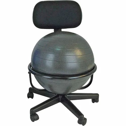 Centerline Dynamics Exercise & Fitness Metal Mobile Ball Chair without Arms, 18" Dia. Ball