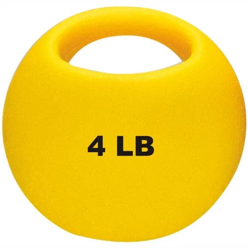 Centerline Dynamics Exercise & Fitness One-Handle Medicine Ball, 4 lb., 9" Diameter, Yellow