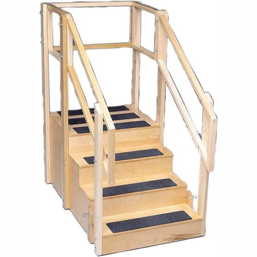 Centerline Dynamics Exercise & Fitness One-Sided Training Stairs with Platform, 55"L x 30"W x 54"H