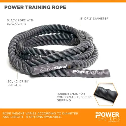 Centerline Dynamics Exercise & Fitness Power Systems Power Training Rope 40 ft. x 2" Diameter - Black