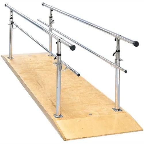 Centerline Dynamics Exercise & Fitness Wood Platform Mounted Parallel Bars, Height Adjustable, 10' L