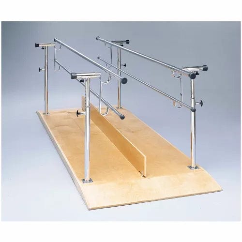 Centerline Dynamics Exercise & Fitness Wood Platform Mounted Parallel Bars, Height and Width Adjustable, 10' L