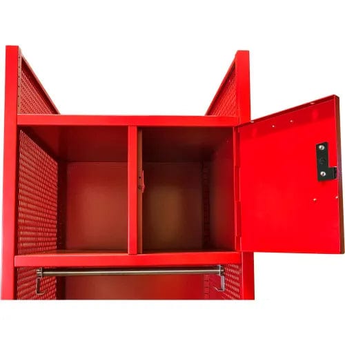 Centerline Dynamics Firefighter Lockers Hallowell Turnout Gear Locker, 24.75"W x 22"D x 84"H, 721 Relay Red - Hammertone, Open Front, 1-Wide, All-Welded