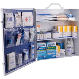 Centerline Dynamics First Aid Cabinet Global Industrial™ First Aid Kit, 75-100 Person, ANSI Compliant, 3-Shelf Steel Cabinet