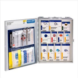 Centerline Dynamics First Aid Kit Medium First Aid Kit, OSHA Compliant, Metal Case, 112 Pieces