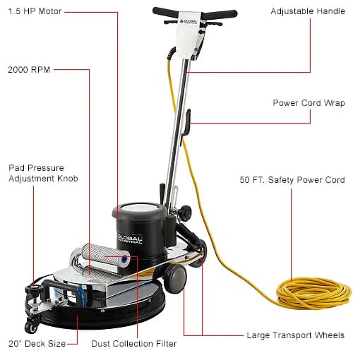 Centerline Dynamics Floor Machines & Vacuums 20" Floor Burnisher W/ Dust Control