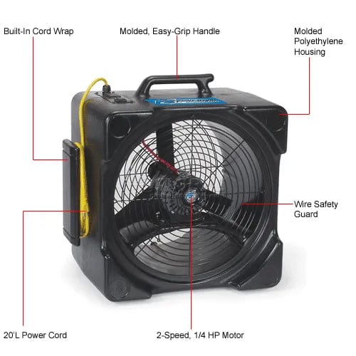 Centerline Dynamics Floor Machines & Vacuums Axial Floor Dryer, 2 Speed, 1/4 HP, 3000 CFM