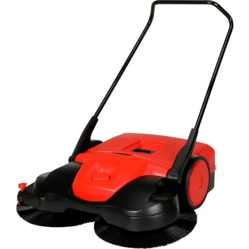 Centerline Dynamics Floor Machines & Vacuums Deluxe Triple Brush Push Power Sweeper Turbo, 13.2 Gallon Capacity